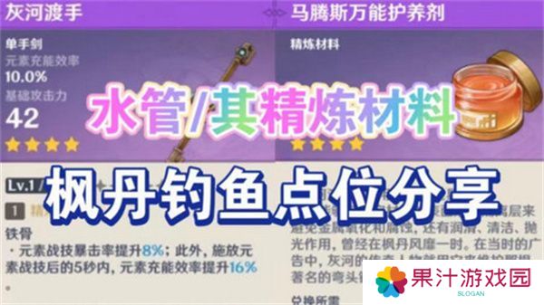 原神灰河渡手钓鱼地点分布图 灰河渡手精炼材料钓鱼点位攻略[多图]图片1