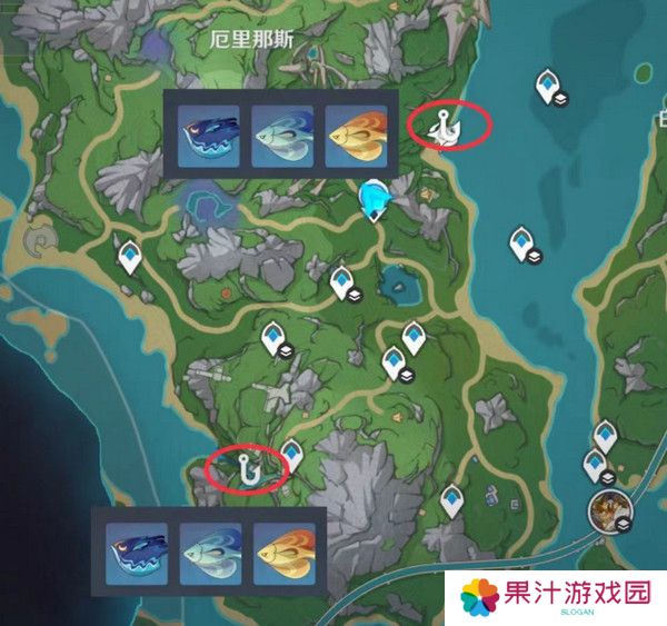 原神灰河渡手钓鱼地点分布图 灰河渡手精炼材料钓鱼点位攻略[多图]图片5