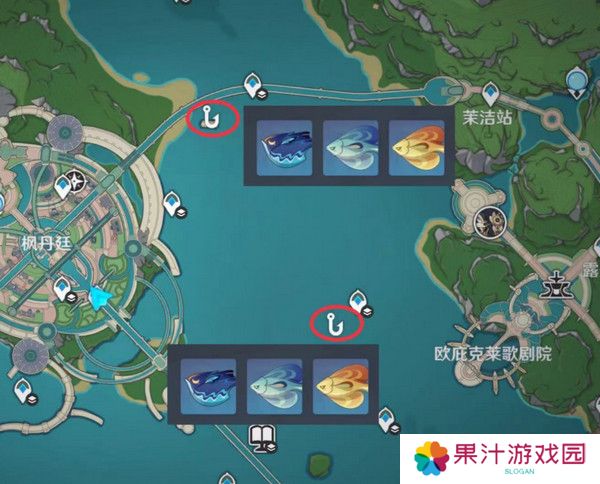 原神灰河渡手钓鱼地点分布图 灰河渡手精炼材料钓鱼点位攻略[多图]图片6