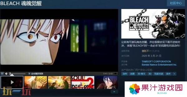 万代南梦宫3D格斗游戏《BLEACH 魂魄觉醒》现已正式发售